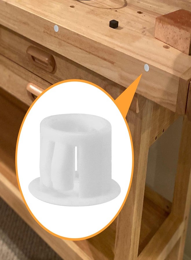 Suiwotin 200pcs 4 Sizes Assorted Plastic Hole Plugs, Flush Type Plastic Plugs for Hole, Snap in Locking Hole Tube, 1/4 Inch, 5/16 Inch, 3/8 Inch, 1/2 Inch Furniture Post Pipe Insert End Caps (White) - Image 2
